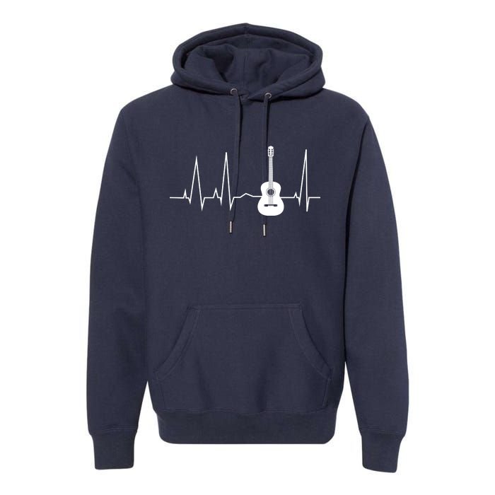 Guitar Heartbeat Pulse Premium Hoodie