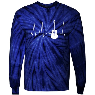 Guitar Heartbeat Pulse Tie-Dye Long Sleeve Shirt