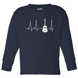 Guitar Heartbeat Pulse Toddler Long Sleeve Shirt