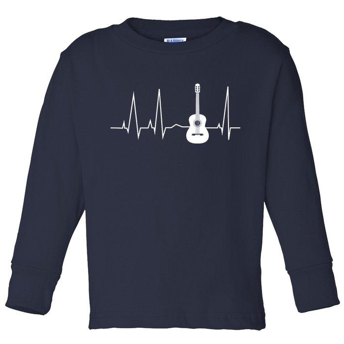 Guitar Heartbeat Pulse Toddler Long Sleeve Shirt