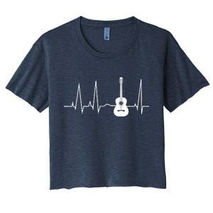 Guitar Heartbeat Pulse Women's Crop Top Tee