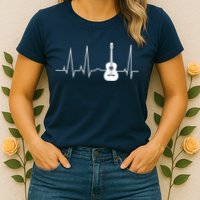 Guitar Heartbeat Pulse Womens T-Shirt
