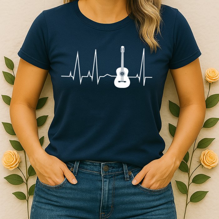 Guitar Heartbeat Pulse Womens T-Shirt