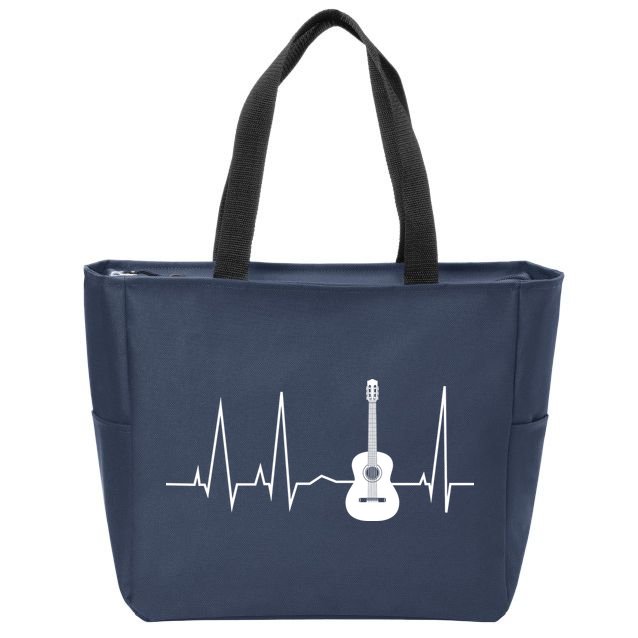 Guitar Heartbeat Pulse Zip Tote Bag