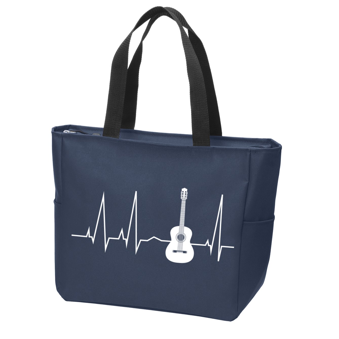 Guitar Heartbeat Pulse Zip Tote Bag