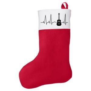 Guitar Heartbeat Pulse Felt Holiday Christmas Stocking