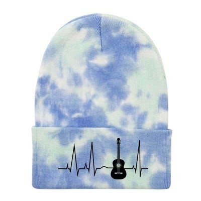 Guitar Heartbeat Pulse Tie Dye 12in Knit Beanie