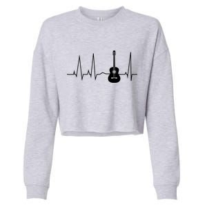 Guitar Heartbeat Pulse Cropped Pullover Crew