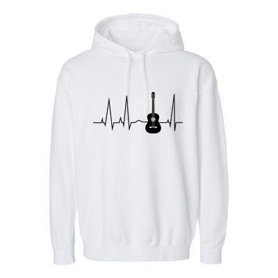 Guitar Heartbeat Pulse Garment-Dyed Fleece Hoodie