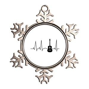 Guitar Heartbeat Pulse Metallic Star Ornament