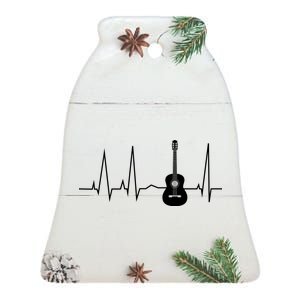 Guitar Heartbeat Pulse Ceramic Bell Ornament