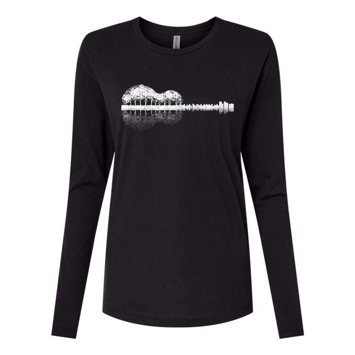 Guitar Landscape Womens Cotton Relaxed Long Sleeve T-Shirt