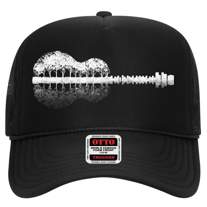 Guitar Landscape High Crown Mesh Back Trucker Hat