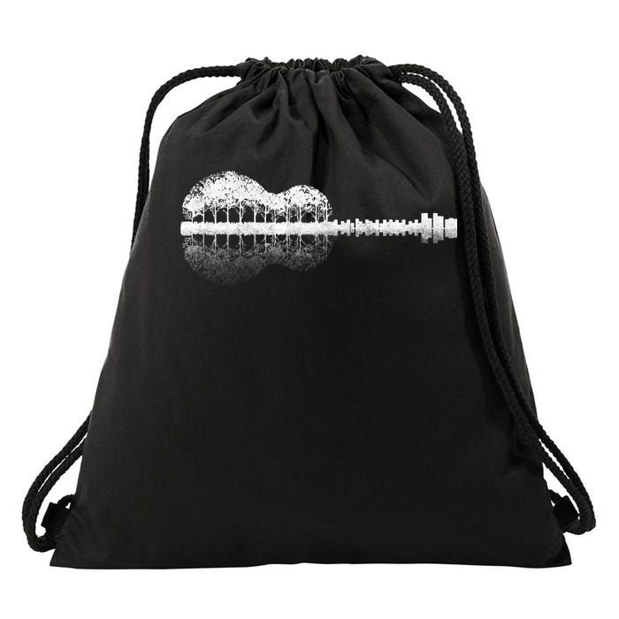 Guitar Landscape Drawstring Bag