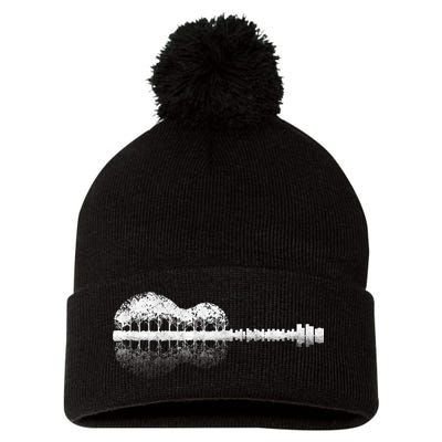 Guitar Landscape Pom Pom 12in Knit Beanie