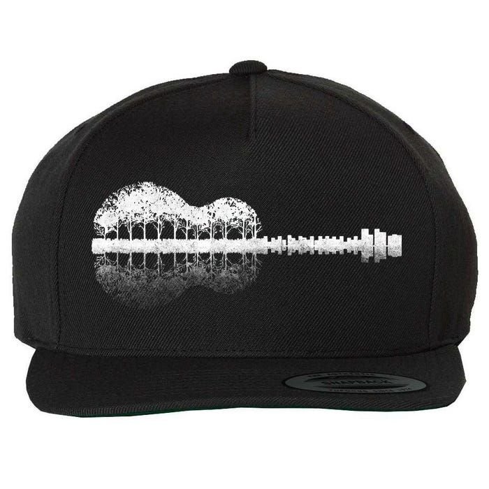 Guitar Landscape Wool Snapback Cap