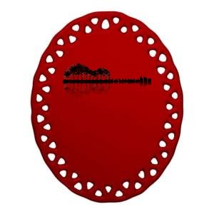 Guitar Landscape Ceramic Oval Ornament