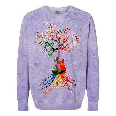 Guitar Roots Tree Of Life Colorblast Crewneck Sweatshirt