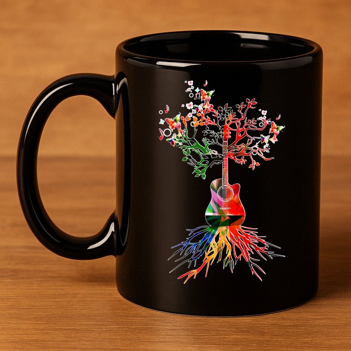Guitar Roots Tree Of Life 11oz C Handle Ceramic Mug