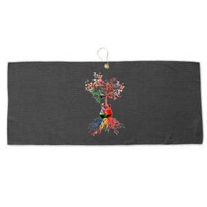 Guitar Roots Tree Of Life Large Microfiber Waffle Golf Towel