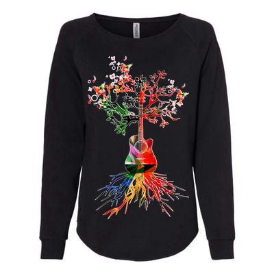 Guitar Roots Tree Of Life Womens California Wash Sweatshirt