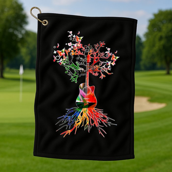 Guitar Roots Tree Of Life Golf Towel