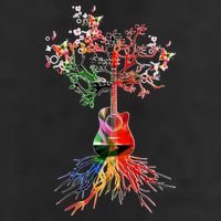 Guitar Roots Tree Of Life Golf Towel