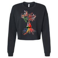 Guitar Roots Tree Of Life Cropped Pullover Crew