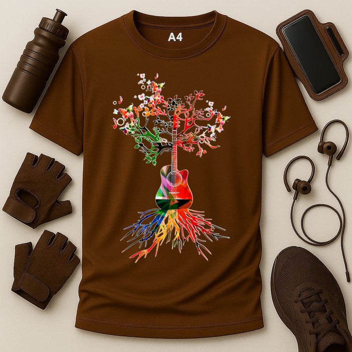 Guitar Roots Tree Of Life Cooling Performance Crew T-Shirt