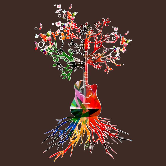 Guitar Roots Tree Of Life Short Acrylic Beanie