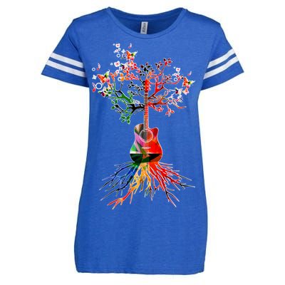 Guitar Roots Tree Of Life Enza Ladies Jersey Football T-Shirt