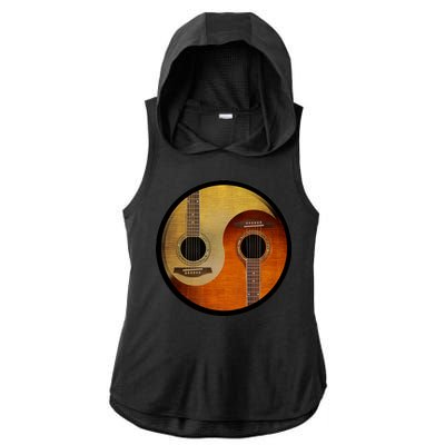 Guitar Yin And Yang Ladies PosiCharge Tri-Blend Wicking Draft Hoodie Tank