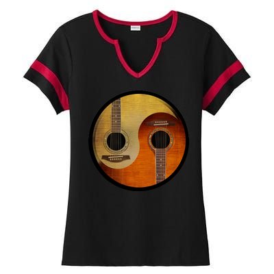 Guitar Yin And Yang Ladies Halftime Notch Neck Tee