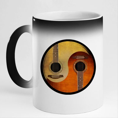 Guitar Yin And Yang 11oz Black Color Changing Mug