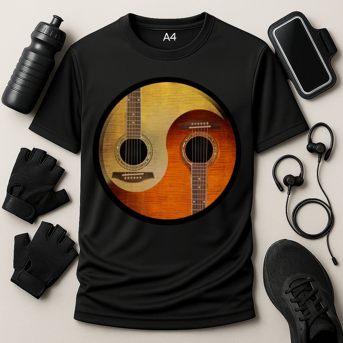 Guitar Yin And Yang Cooling Performance Crew T-Shirt