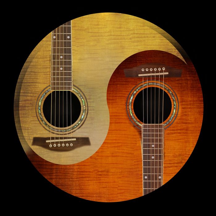 Guitar Yin And Yang Drawstring Bag