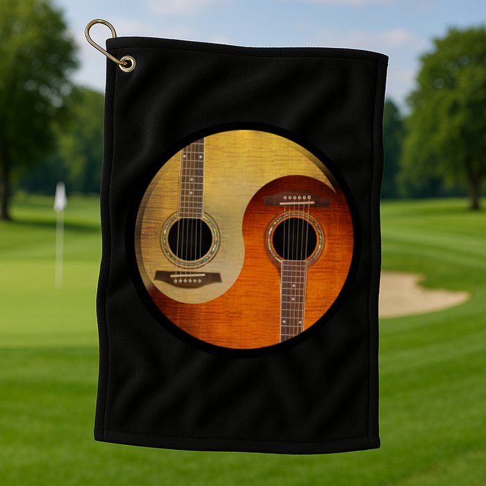 Guitar Yin And Yang Golf Towel