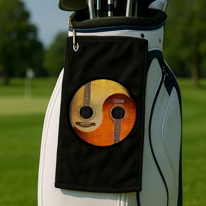 Guitar Yin And Yang Golf Towel