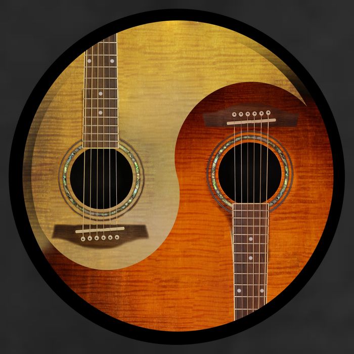 Guitar Yin And Yang Golf Towel