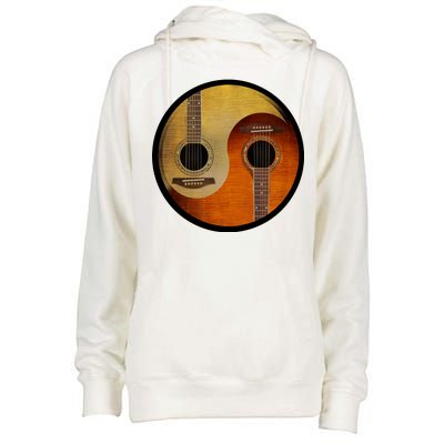 Guitar Yin And Yang Womens Funnel Neck Pullover Hood