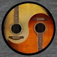 Guitar Yin And Yang Flexfit Unipanel Trucker Cap