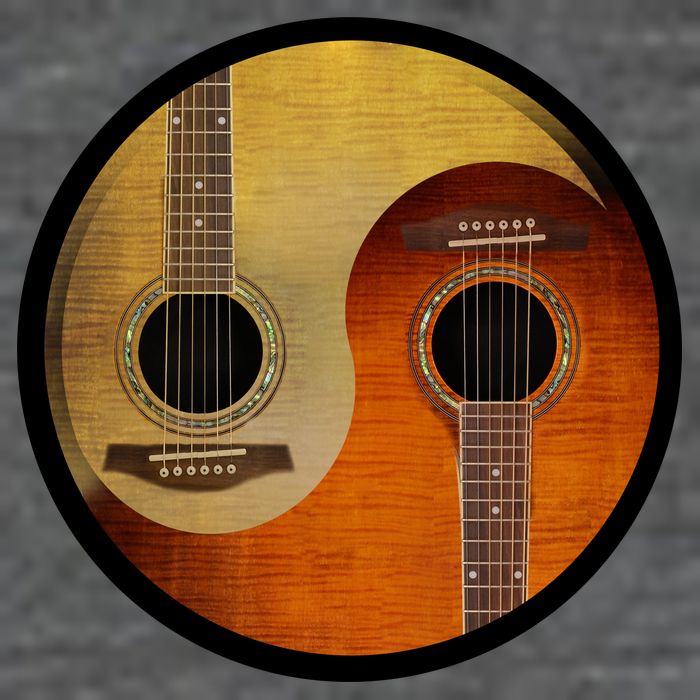 Guitar Yin And Yang Zip Tote Bag