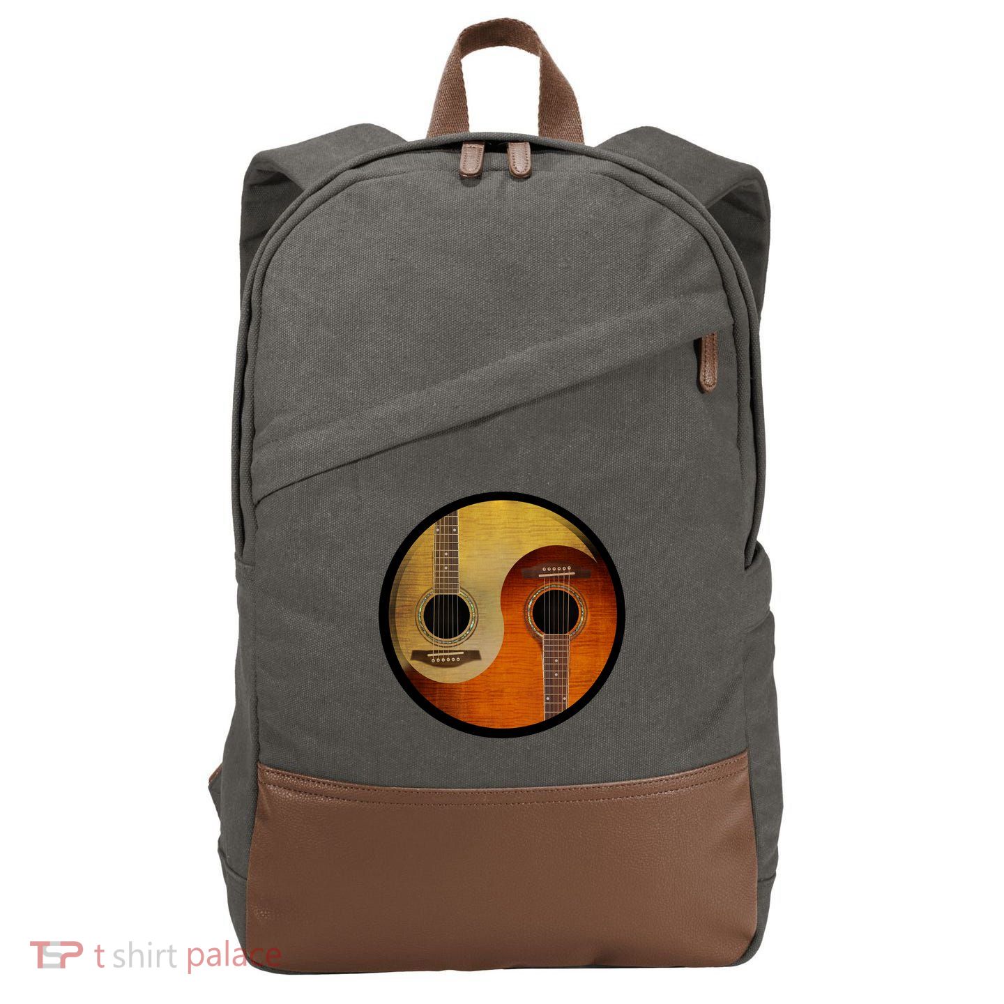 Guitar Yin And Yang Cotton Canvas Backpack