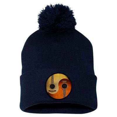 Guitar Yin And Yang Pom Pom 12in Knit Beanie