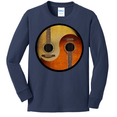 Guitar Yin And Yang Kids Long Sleeve Shirt