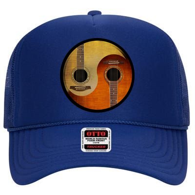 Guitar Yin And Yang High Crown Mesh Back Trucker Hat