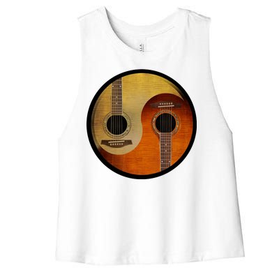 Guitar Yin And Yang Women's Racerback Cropped Tank