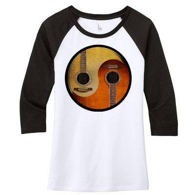 Guitar Yin And Yang Women's Tri-Blend 3/4-Sleeve Raglan Shirt