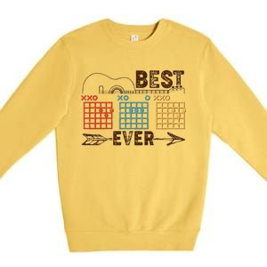 Guitarist Chords Best Dad Ever Premium Crewneck Sweatshirt