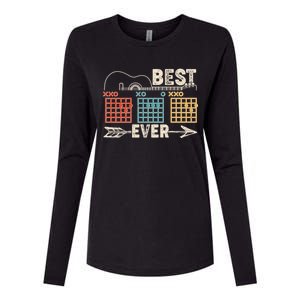 Guitarist Chords Best Dad Ever Womens Cotton Relaxed Long Sleeve T-Shirt